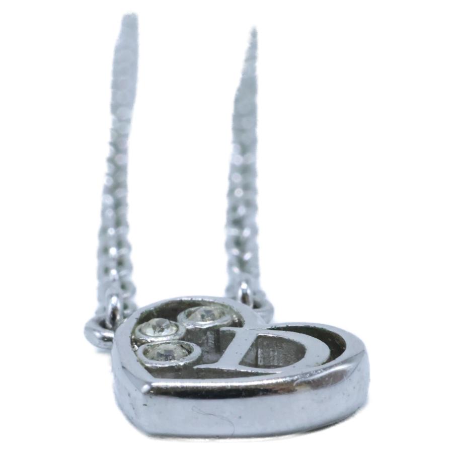 ディオール Dior ハート ネックレス ラインストーン シルバー ディオール ネックレス ハートパドロック キー ロゴ メタル/ライン