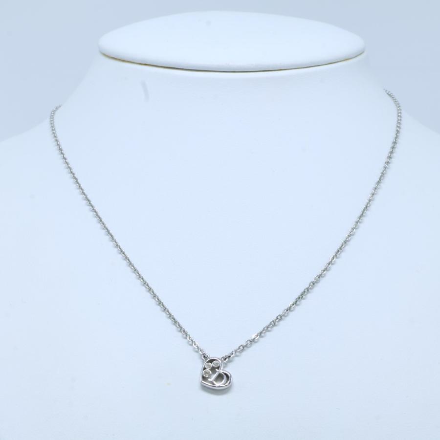 Christian Dior☆ラインストーン☆ハート☆ネックレス☆シルバー