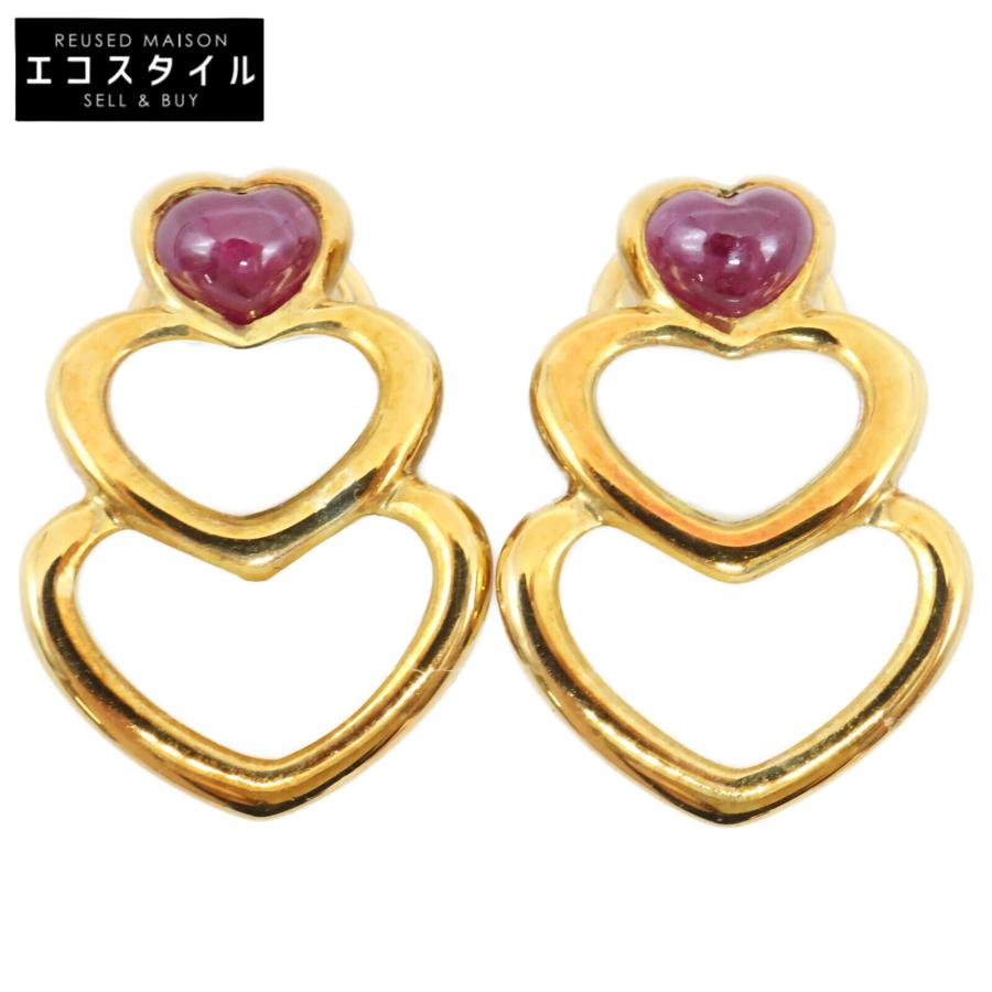 FARAONE ファラオーネ 750 シェル ハートモチーフ イヤリング イエロー  