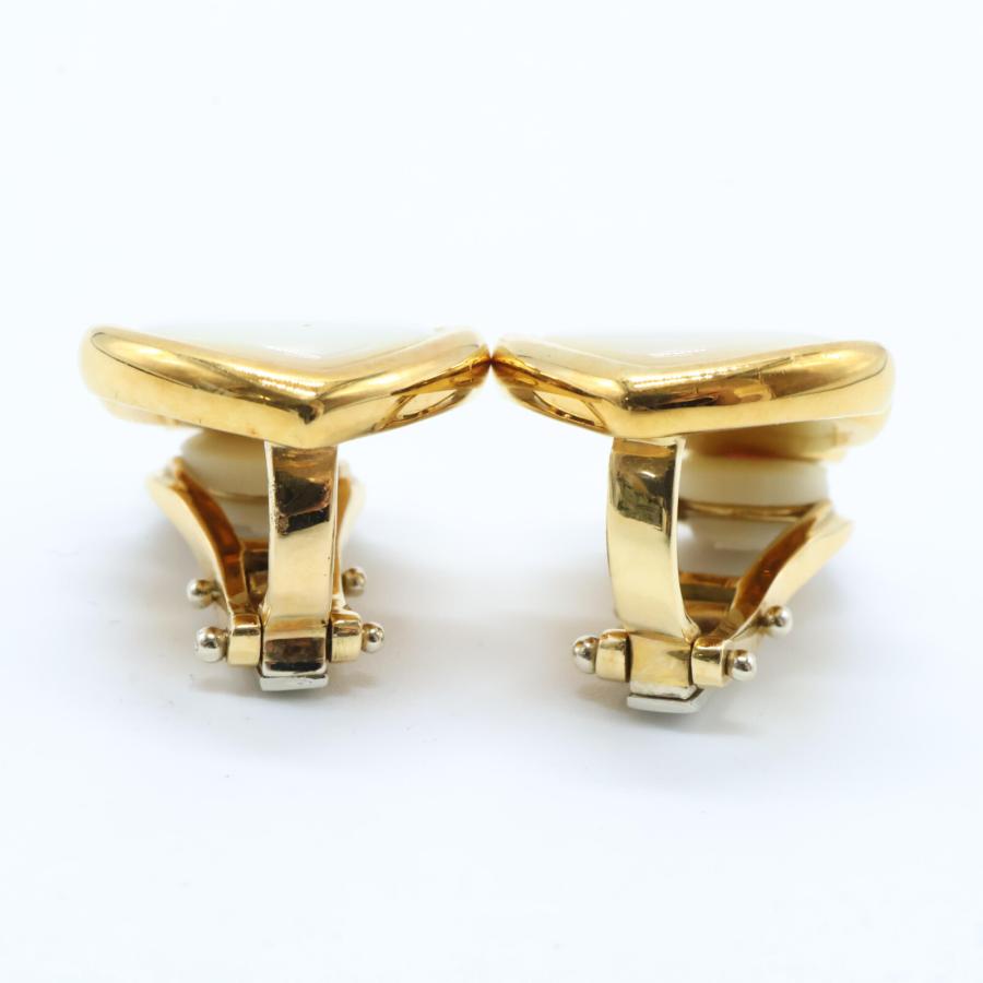 FARAONE ファラオーネ 750 シェル ハートモチーフ イヤリング イエロー  