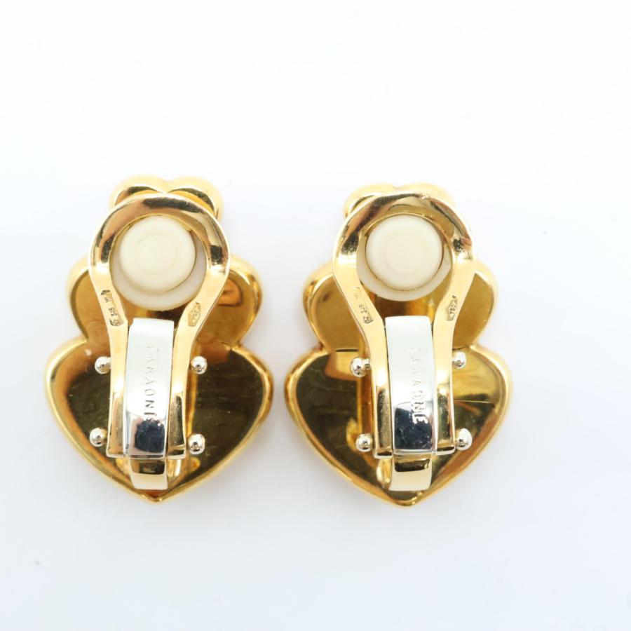 FARAONE ファラオーネ 750 シェル ハートモチーフ イヤリング イエロー  