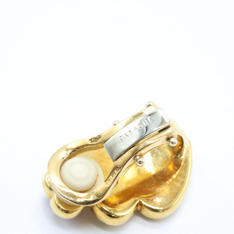 FARAONE ファラオーネ 750 シェル ハートモチーフ イヤリング イエロー  