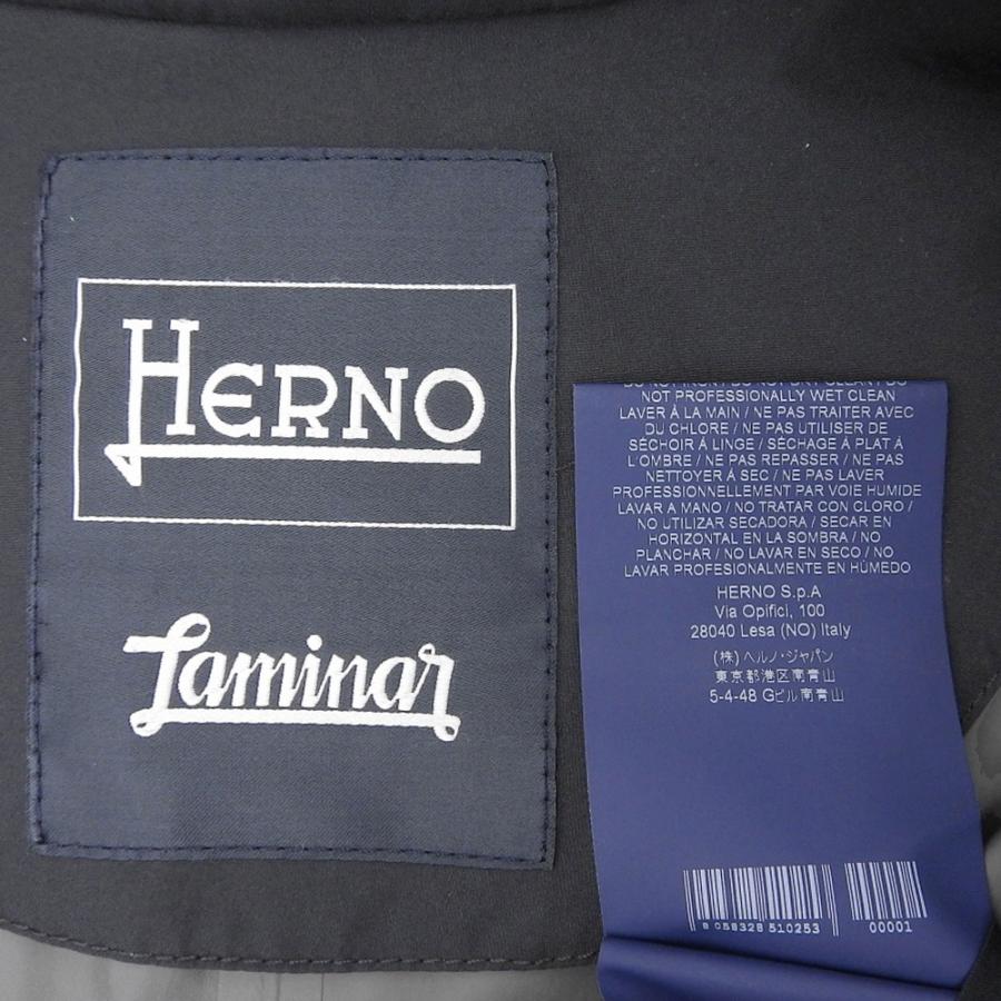 美品⭐︎Herno ベルテッドステンカラーコート ネイビー 48サイズ HERNO（ヘルノ） ゴアテックス ステンカラー ベルテッド コート メンズ