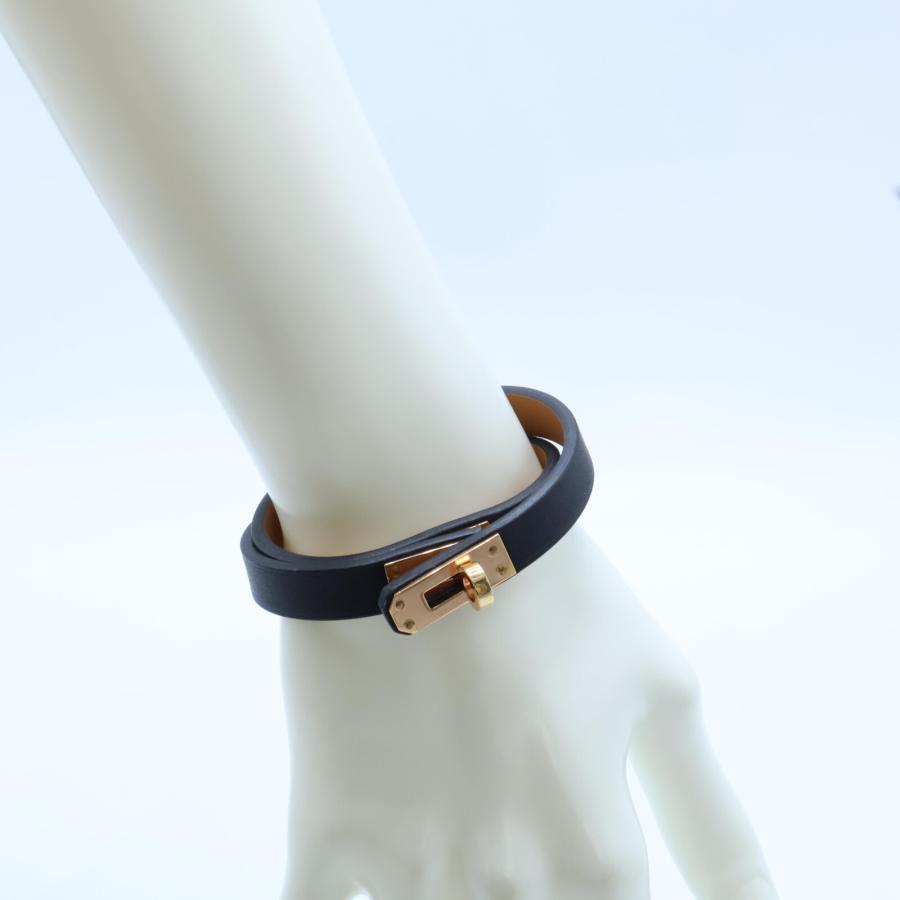 HERMES ケリーブレスレット T2 ブラック/ゴールド