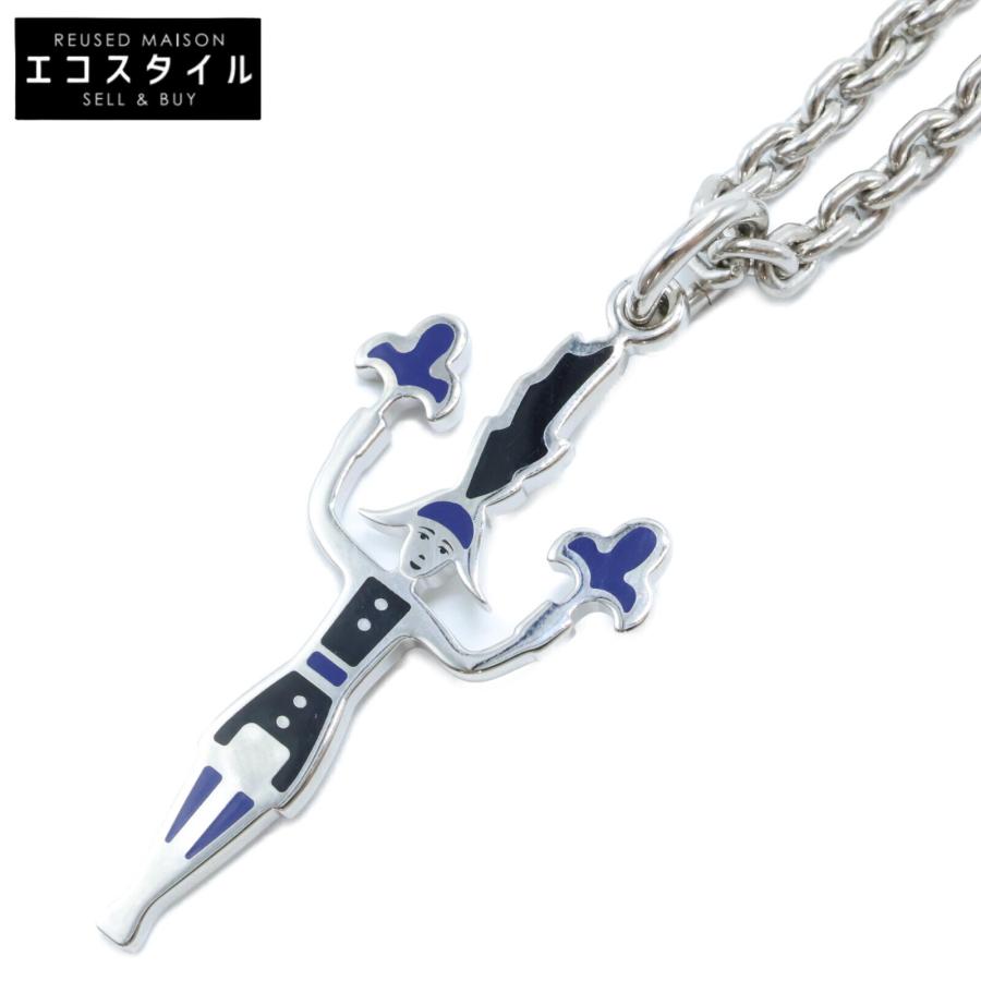 美品/ HERMES エルメス 花火師 フック ネックレス シルバー レディース
