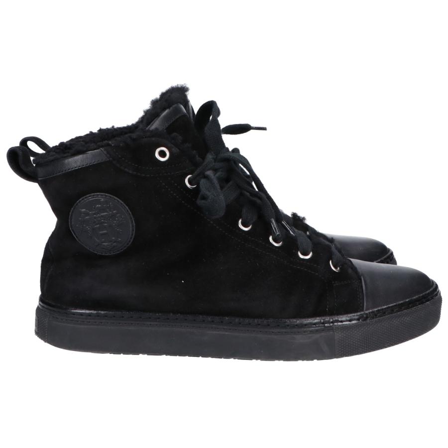 HERMES エルメス JIMMYジミー ボアxスエード ハイカットスニーカー