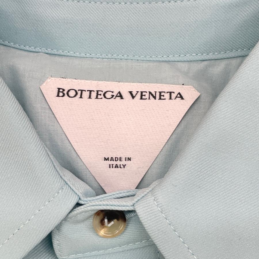 BOTTEGA VENETA ボッテガヴェネタ 25SS ブルー ウールツイルシャツ  
