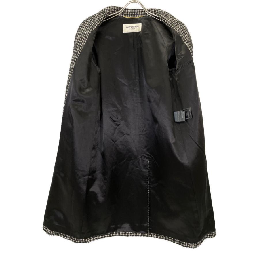 SAINT LAURENT PARIS サンローランパリ 15年製 402944 ハウンドトゥース ステンカラーコート ブラック×ホワイト 34 コート ウール レディース 中古_2