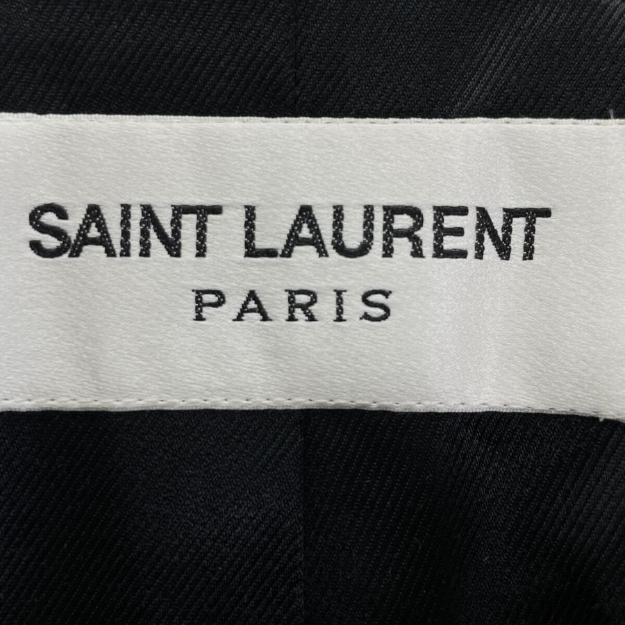 SAINT LAURENT PARIS サンローランパリ 15年製 402944 ハウンドトゥース ステンカラーコート ブラック×ホワイト 34 コート ウール レディース 中古_3