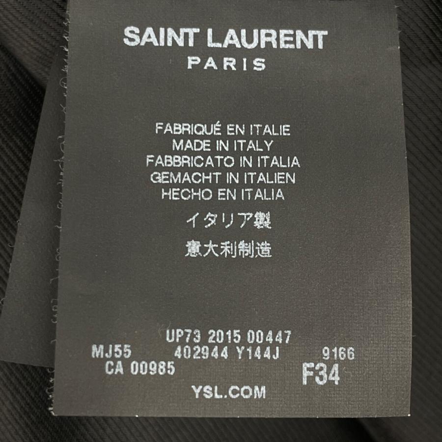 SAINT LAURENT PARIS サンローランパリ 15年製 402944 ハウンドトゥース ステンカラーコート ブラック×ホワイト 34 コート ウール レディース 中古_4