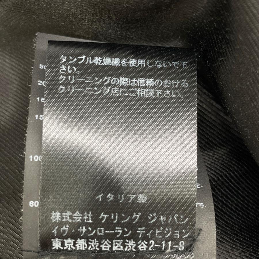 SAINT LAURENT PARIS サンローランパリ 15年製 402944 ハウンドトゥース ステンカラーコート ブラック×ホワイト 34 コート ウール レディース 中古_6
