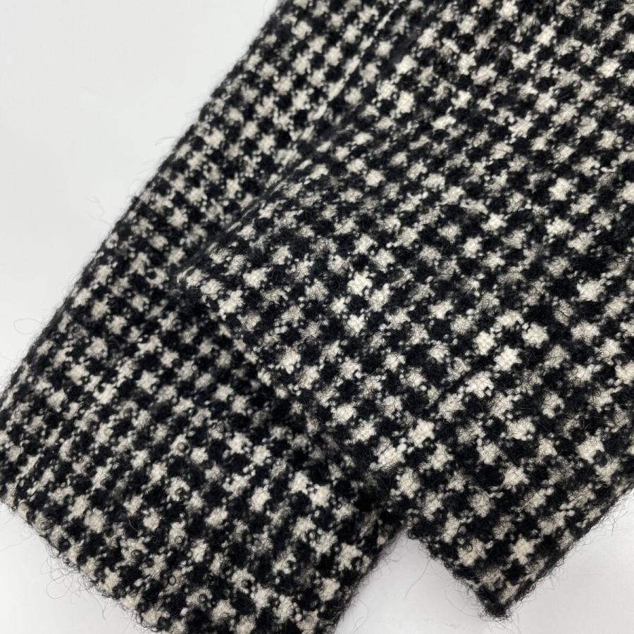 SAINT LAURENT PARIS サンローランパリ 15年製 402944 ハウンドトゥース ステンカラーコート ブラック×ホワイト 34 コート ウール レディース 中古_7