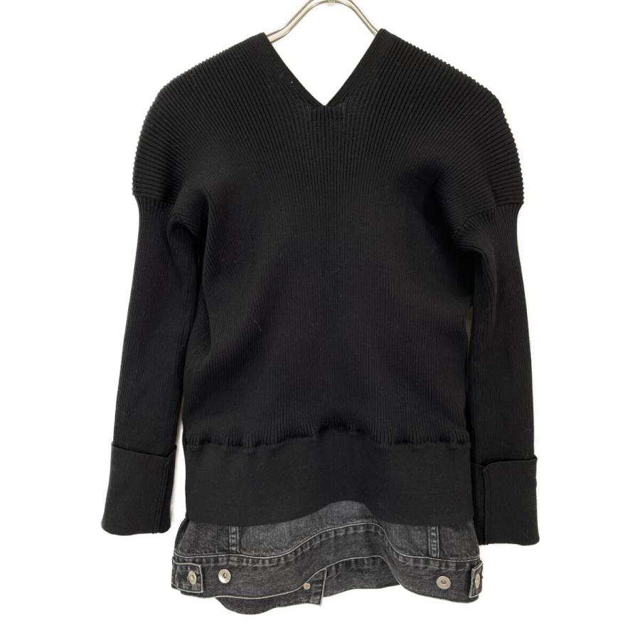 sacai サカイ 21-05604 デニムドッキング ニットカーディガン