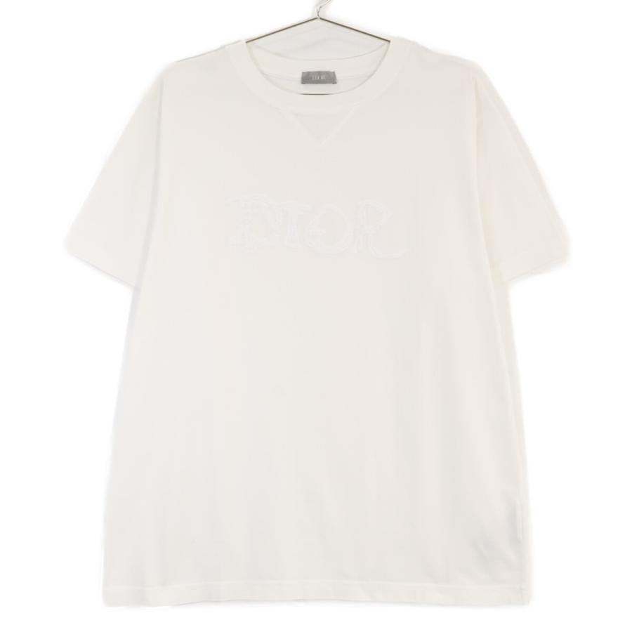 CHRISTIAN DIOR 半袖Tシャツ M ホワイト　コットン　ディオール DIOR ディオール ホワイト フロントロゴ 半袖Tシャツ M トップス