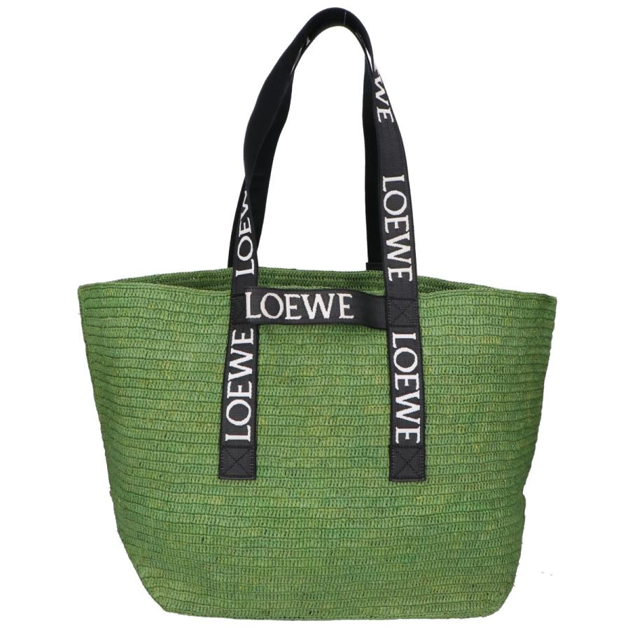 LOEWE ロエベ B507X23X10 フォールド ショッパー ラフィア トートバッグ グリーン レディース_1