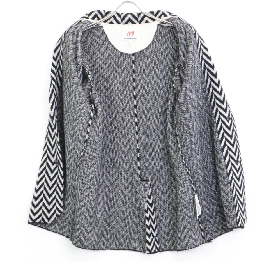 MASTER BUNNY EDITION ウール モヘヤ アルパカ混 ジャケット MASTER BUNNY EDITION マスターバニーエディション ブラック×ホワイト