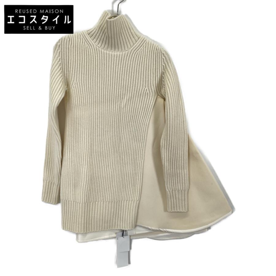 【美品】SACAI サカイ ニット切替 プリーツ ワンピース M相当 sacai 【値下げ】sacai WOOL KNIT DRESS ニット切替プリーツワンピース