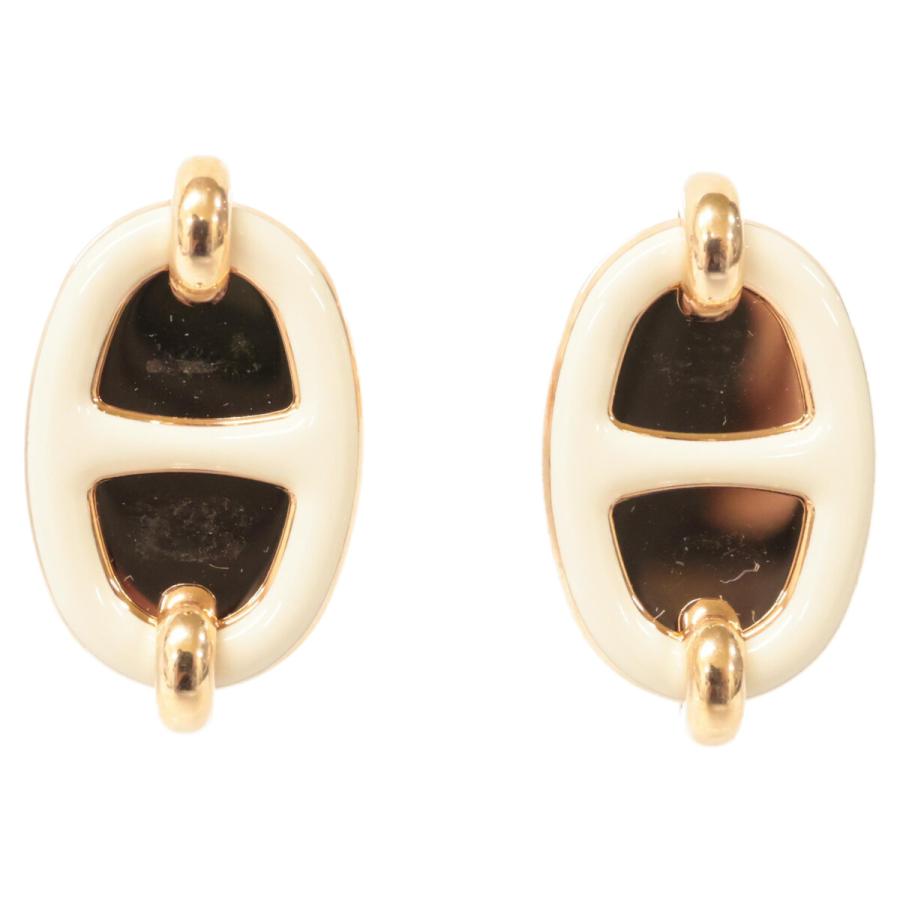 美品 HERMES エルメス シェーヌダンクル ミニ マイヨン ピアス  