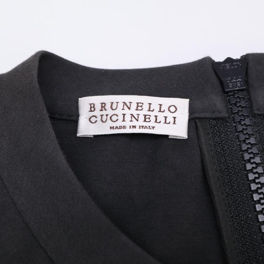 BRUNELLO CUCINELLI ブルネロクチネリ グレー 半袖コットンワンピース