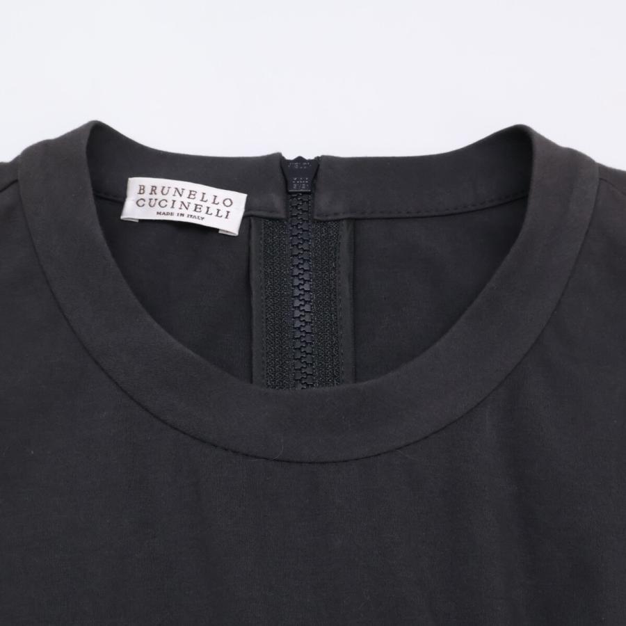 BRUNELLO CUCINELLI ブルネロクチネリ グレー 半袖コットンワンピース