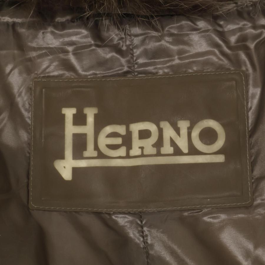 HERNO 美品/国内正規 ヘルノ ファー付 ダウン コート 40 ブラウン レディース : ブランドリユースショップエコスタイル - 通販 ...