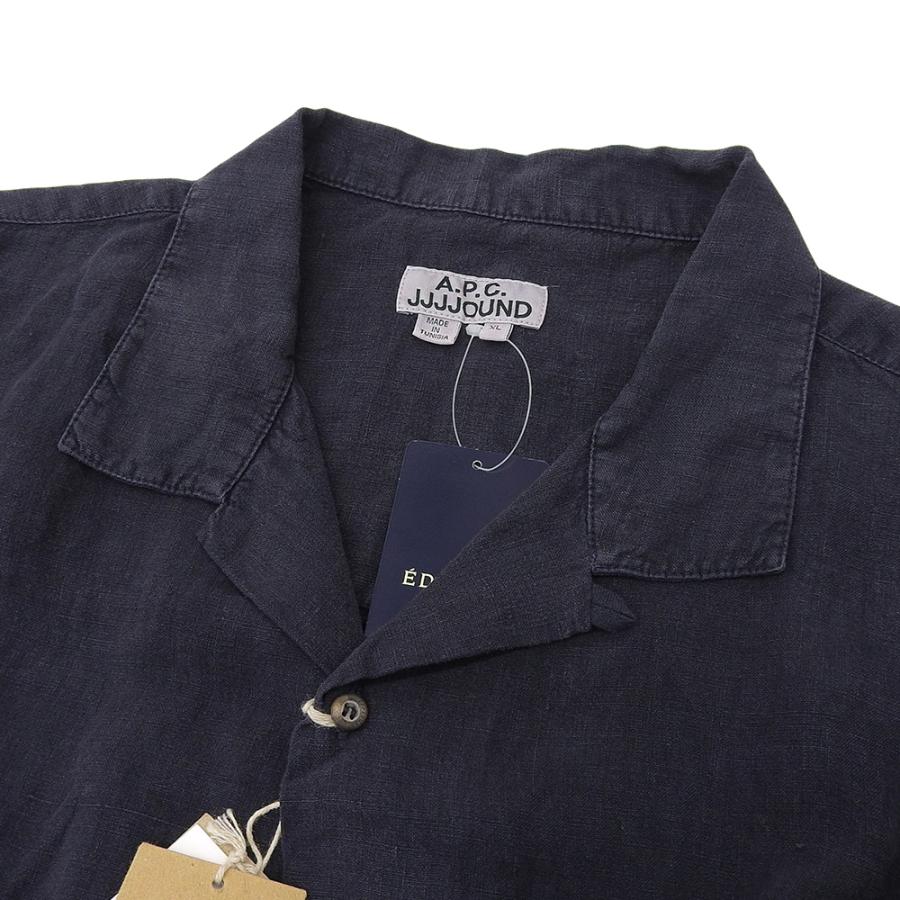 新品同様 A.P.C. アーペーセー ×JJJJOUND リネン シャツ トップス メンズ ネイビー XLの画像