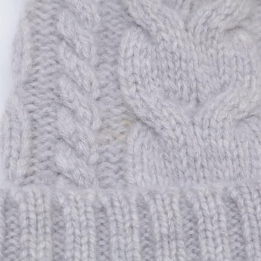 MONCLER グレー ファー付きニット帽 TAKE Moncler グレー ファー付きニット帽 MONCLER - 【国内正規品