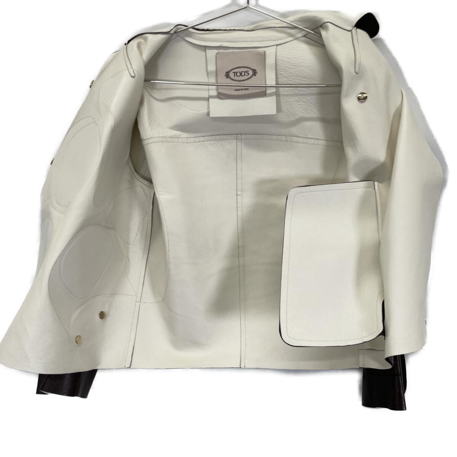 TOD'S トッズ ブラウン ラムレザー ジャケット 40 レザー レディース