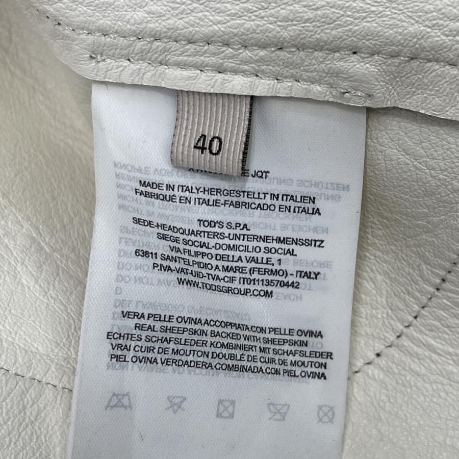 TOD'S トッズ ブラウン ラムレザー ジャケット 40 レザー レディース