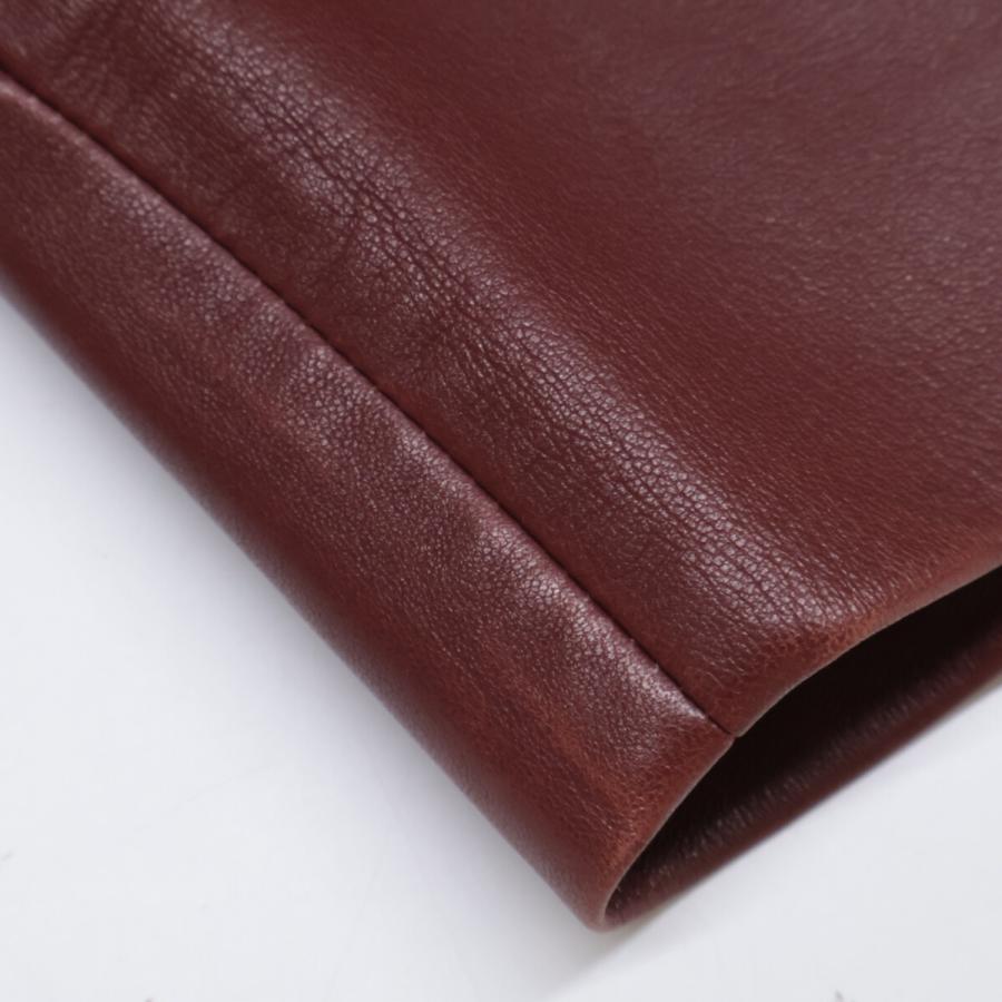 HERMES エルメス ラムレザー ライダース ジャケット 46 レッドブラウン