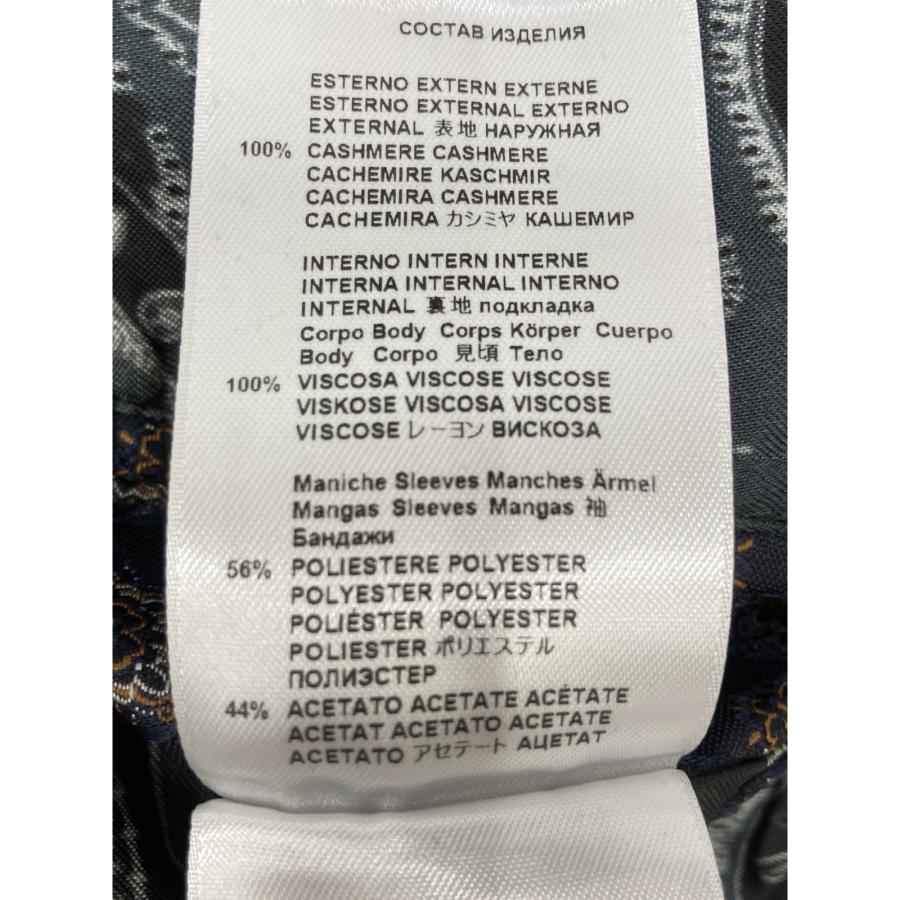 ETRO（エトロ） グレー カシミヤ100 裏地ペイズリー柄 ロングコート