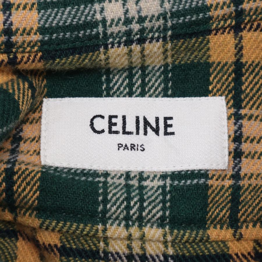 セリーヌ ｸﾞﾘｰﾝ ﾁｪｯｸ柄 ﾗﾝﾊﾞｰｼﾞｬｯｸ ﾙｰｽﾞ ｼｬﾂ 36 CELINE（セリーヌ） グリーン チェック柄 ランバージャック ルーズ
