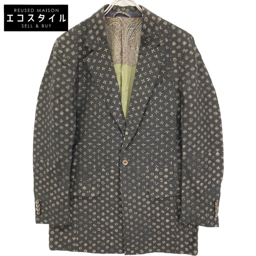 ETRO（エトロ） ブラック リネン混 裏地ペイズリー ジャケット
