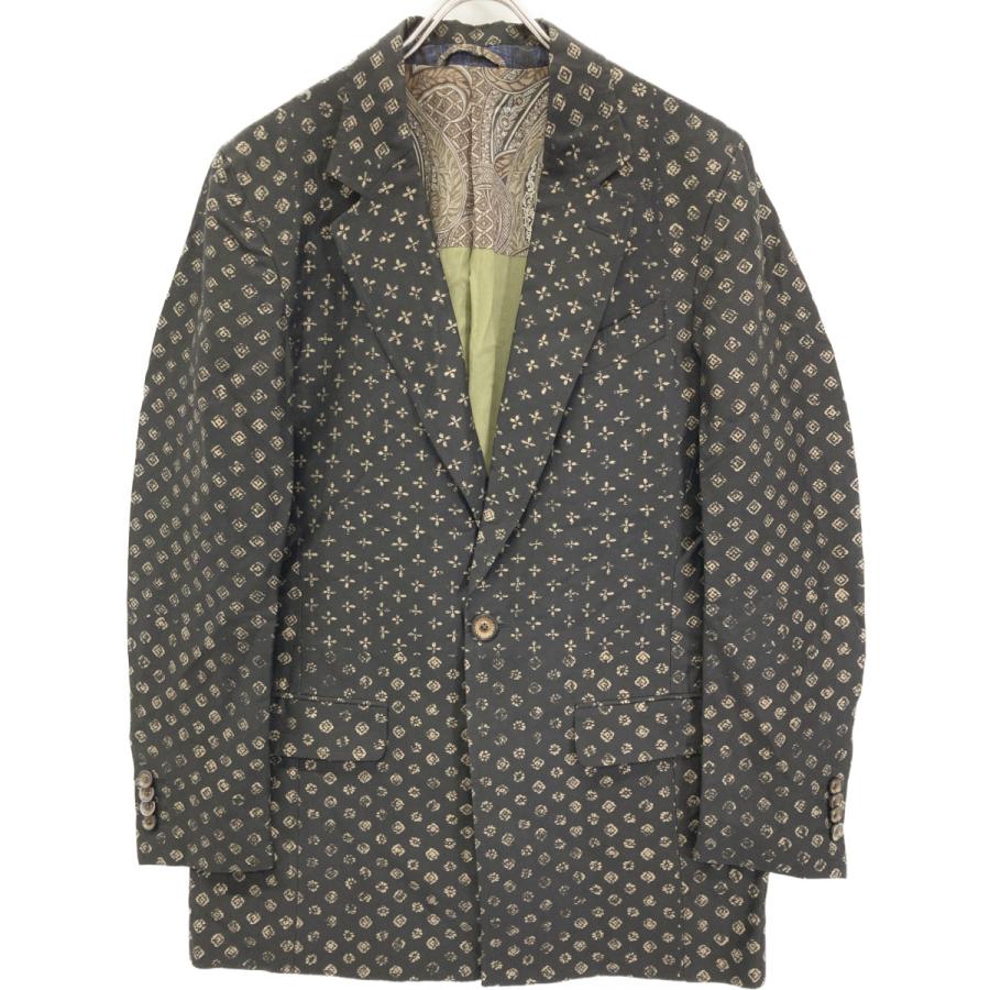 ETRO（エトロ） ブラック リネン混 裏地ペイズリー ジャケット