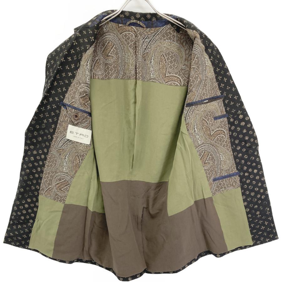 ETRO（エトロ） ブラック リネン混 裏地ペイズリー ジャケット