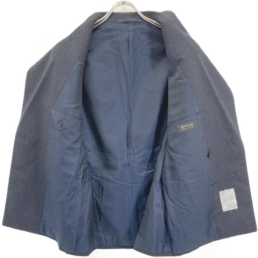 <美品>STILE LATINO ネイビー ダブル ウール スーツ サイズ46 STILE LATINO スティレラティーノ ネイビー AULE0609M4 ウールダブル