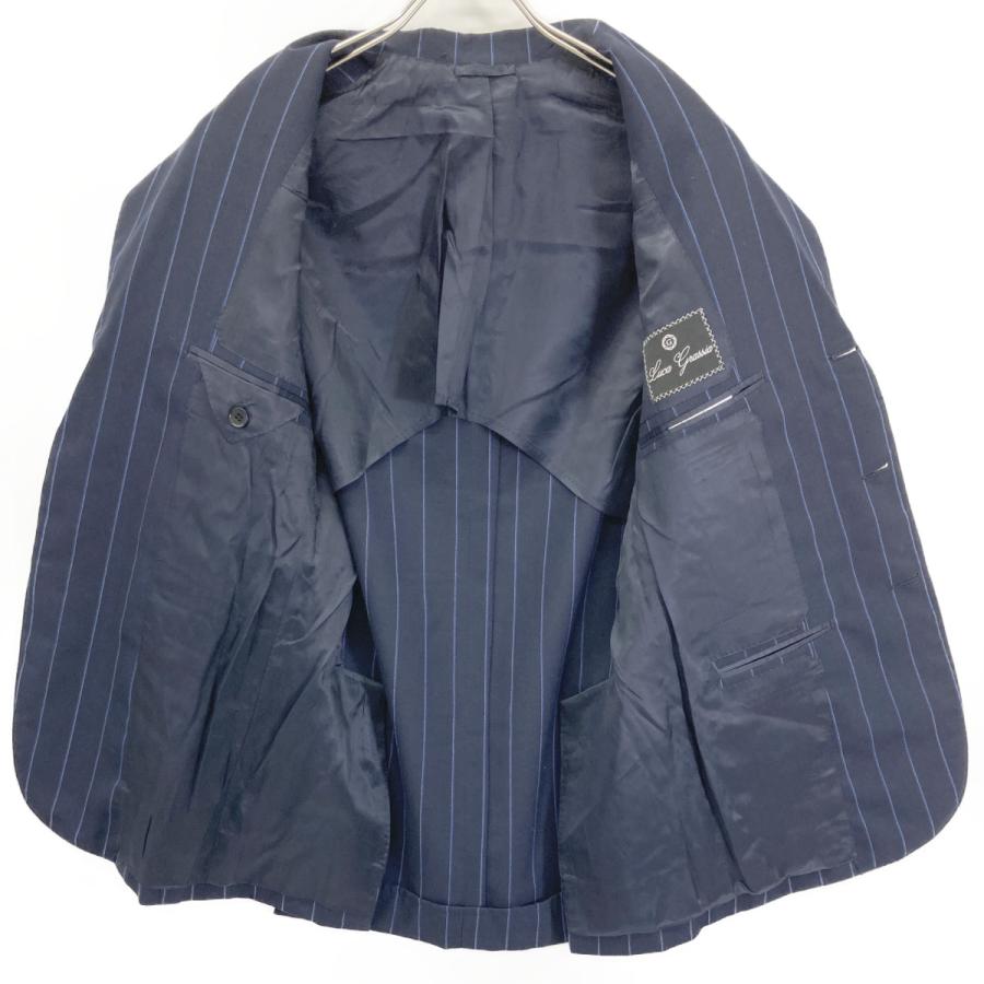 ルカグラシア　リネン　ネイビースーツ　サイズ46 イタリア製 ルカグラシア リネン ネイビースーツ サイズ46 イタリア製