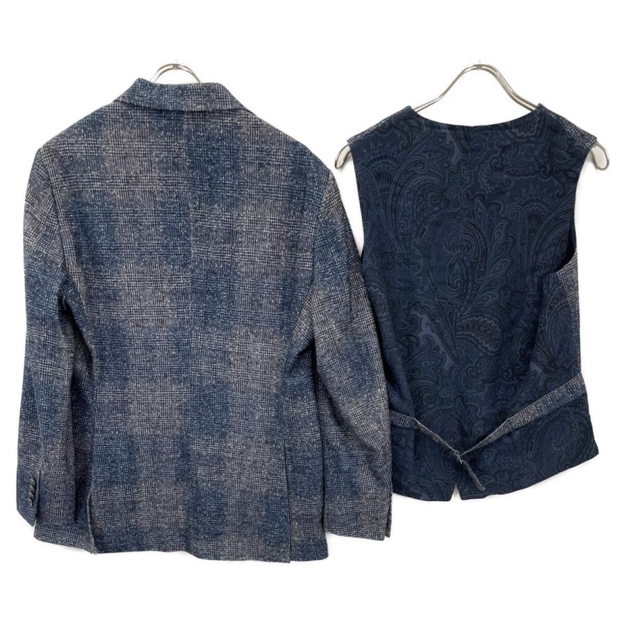 ETRO（エトロ） ブルー1187Q チェックコットン×リネン3ピース