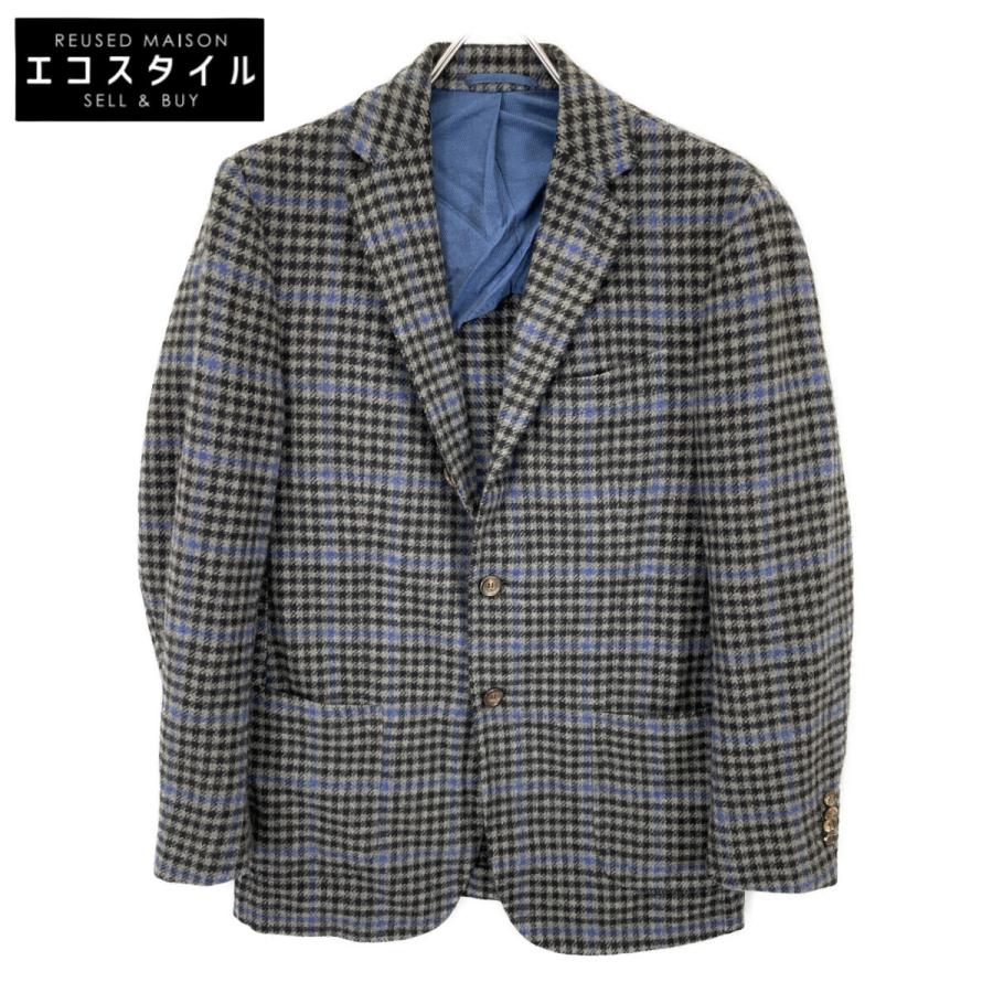 STILE LATINO スティレラティーノ グレー チェック カシミヤ100 2B