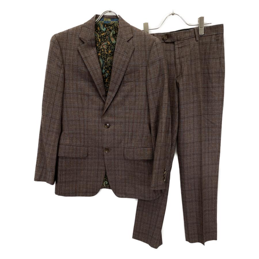 ETRO（エトロ） ブラウン 1A908 裏地ペイズリー ウール2Bセットアップ