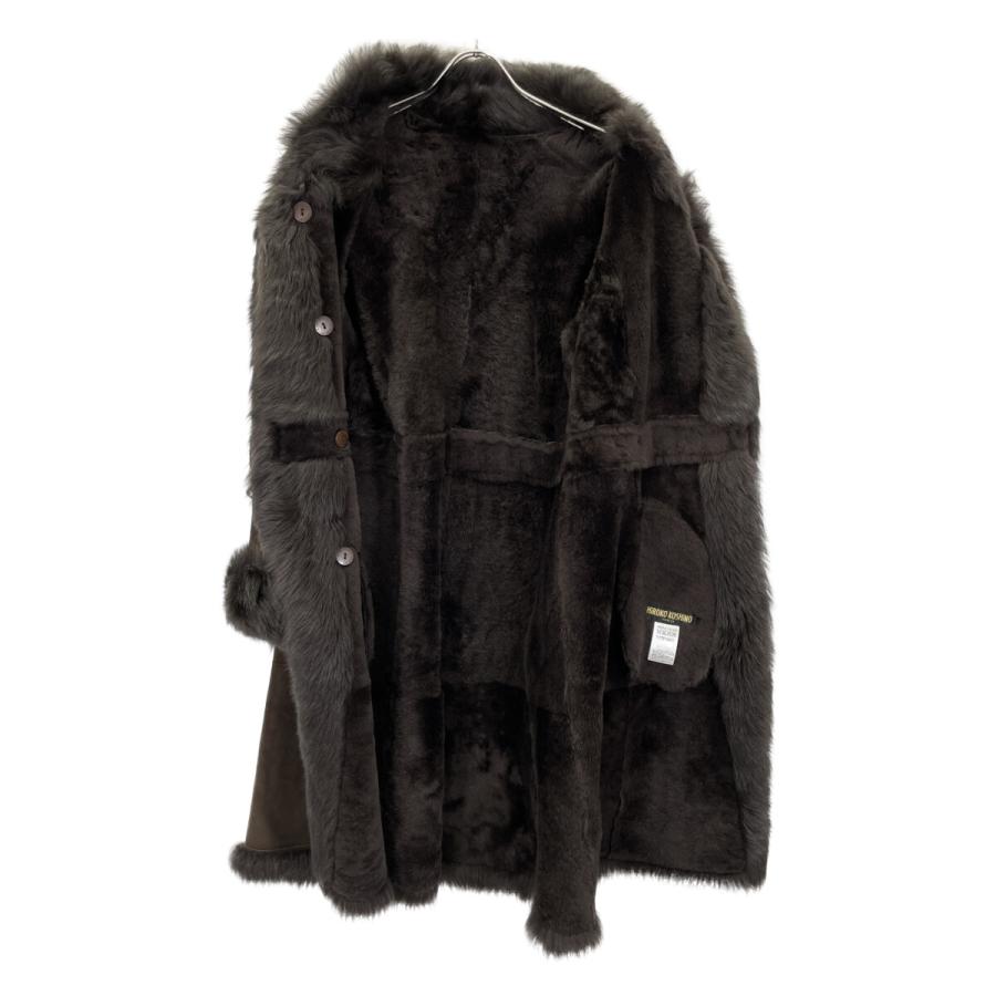 【新品】ヒロココシノ・レザーコート HIROKO KOSHINO ヒロココシノ ブラウン ラムレザーファーコート 38