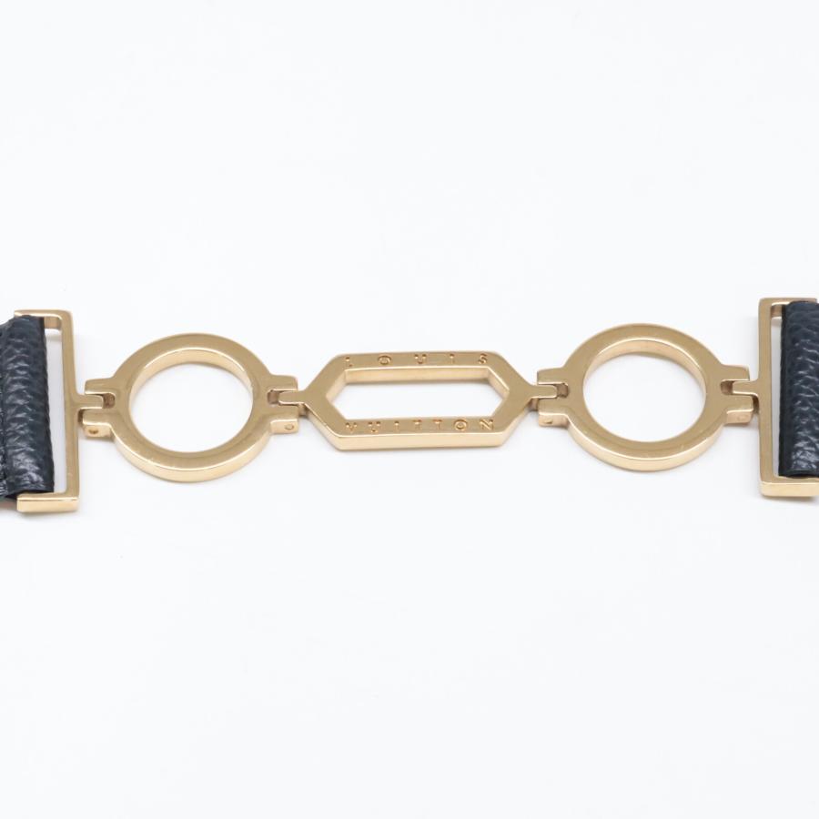 最終値下げLouis Vuitton ブラックレザー ベルト LOUIS VUITTON ブラックレザーベルト