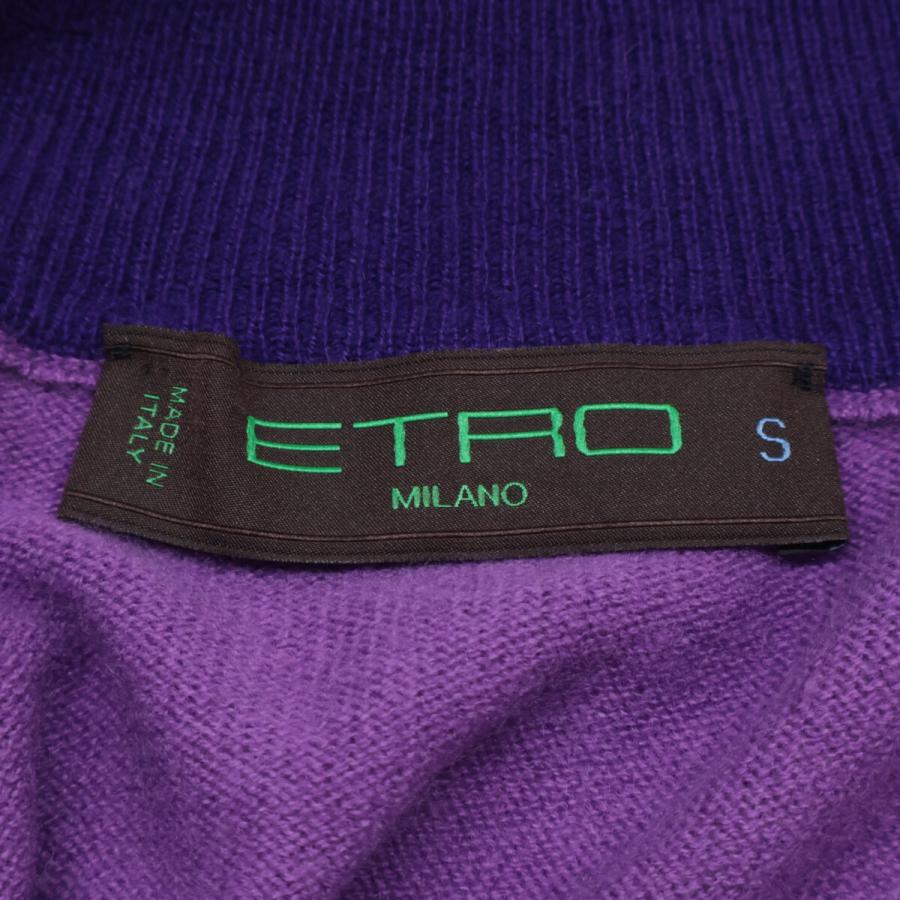 【美品】ETRO/エトロ　ニットセーター　カシミヤ100%　2XL 大きいサイズ ETRO（エトロ） パープル カシミヤ100 ハーフジップニット パープル S
