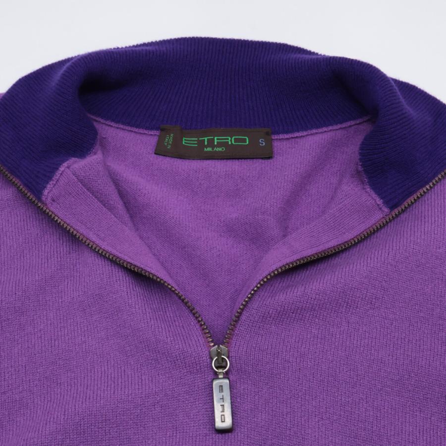 ETRO（エトロ） パープル カシミヤ100 ハーフジップニット パープル S