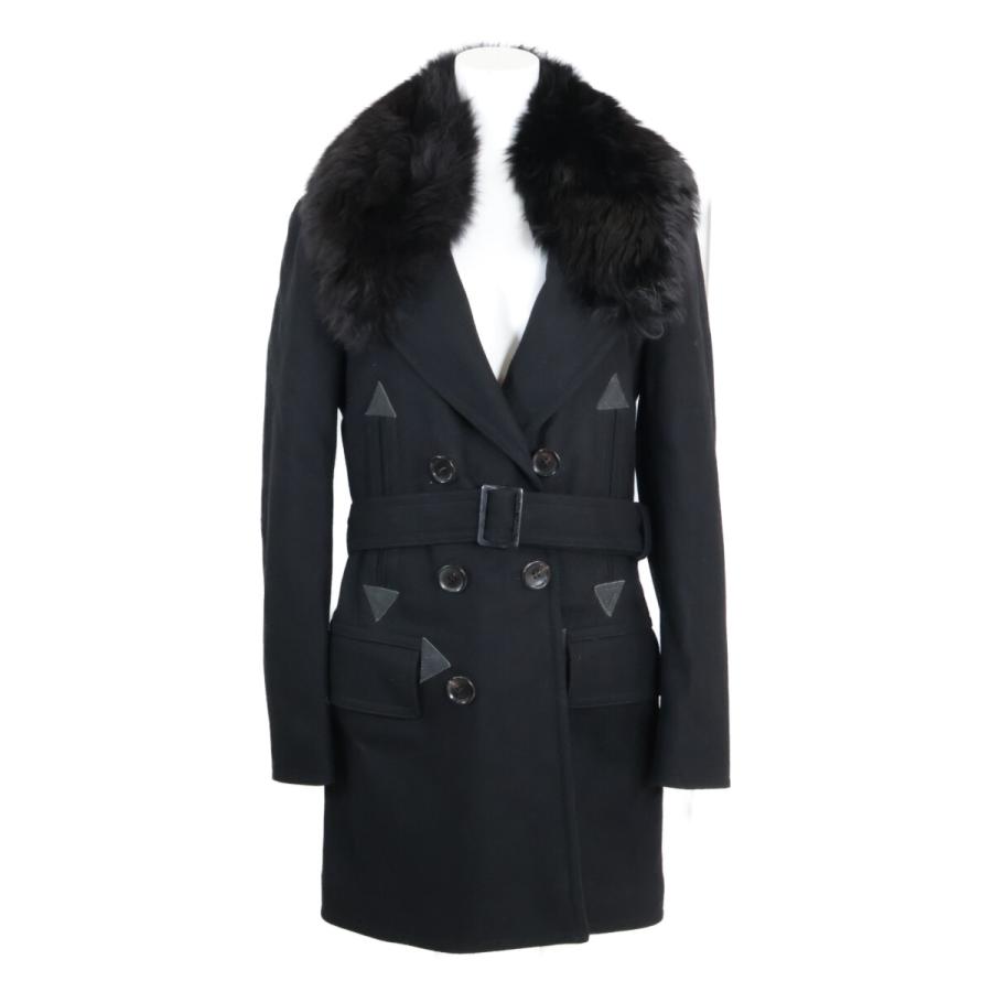 LOUIS VUITTON ルイヴィトン ウール ファー付き ロングコート コート