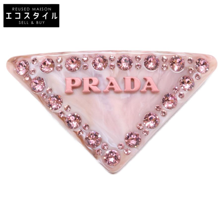 PRADA（プラダ） ラインストーン トライアングル バレッタ ヘア