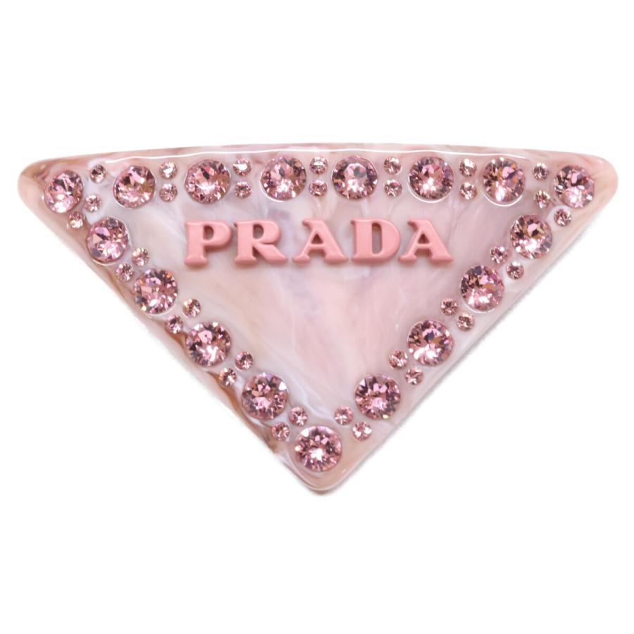 PRADA（プラダ） ラインストーン トライアングル バレッタ ヘア