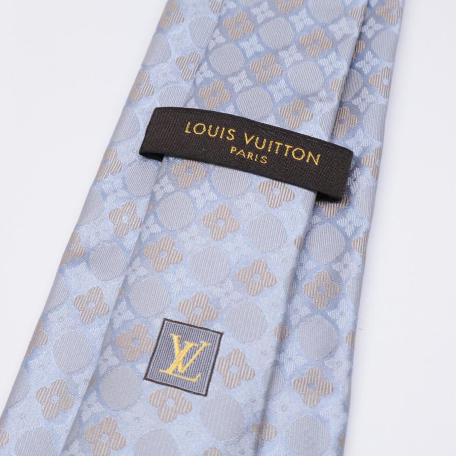 美品/ LOUIS VUITTON ルイヴィトン 総柄 シルク100％ ネクタイ ライト