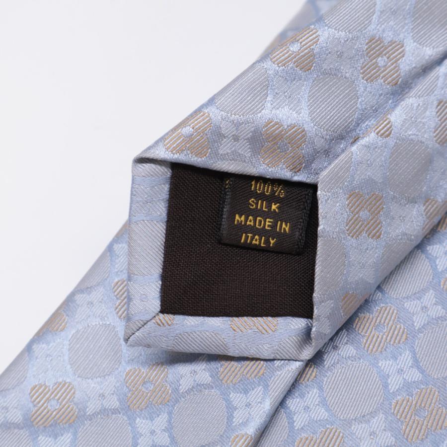 美品/ LOUIS VUITTON ルイヴィトン 総柄 シルク100％ ネクタイ ライト
