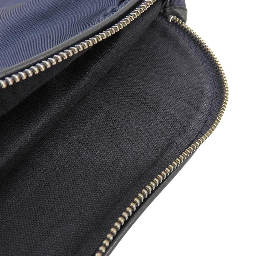 美品 Felisi フェリージ DS＋NK ナイロン×レザー ウエストバッグ メンズ ネイビー 999/1_7